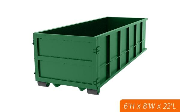 a thirty-yard dumpster can be used for residential purposes if there is space on the property to accommodate it